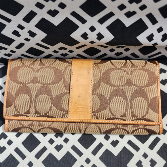 Coach Handbags - Coach Signature Brown and Tan Wallet